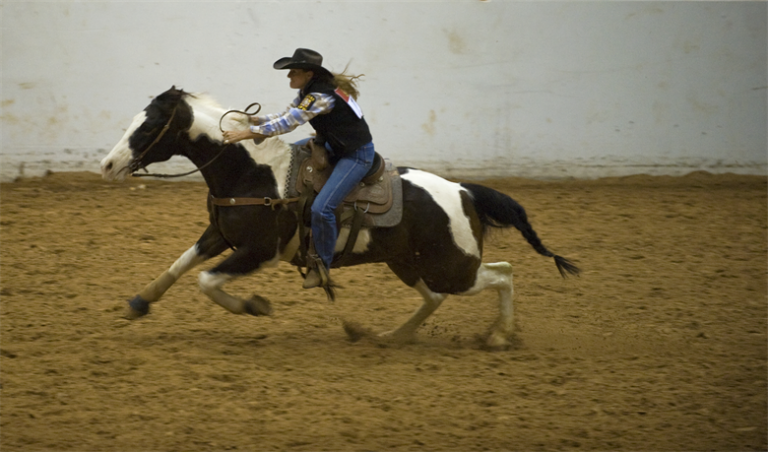Woman riding a horse