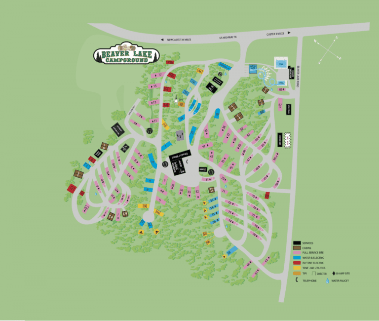 Our Campground Map | Beaver Lake Campground | Custer, SD