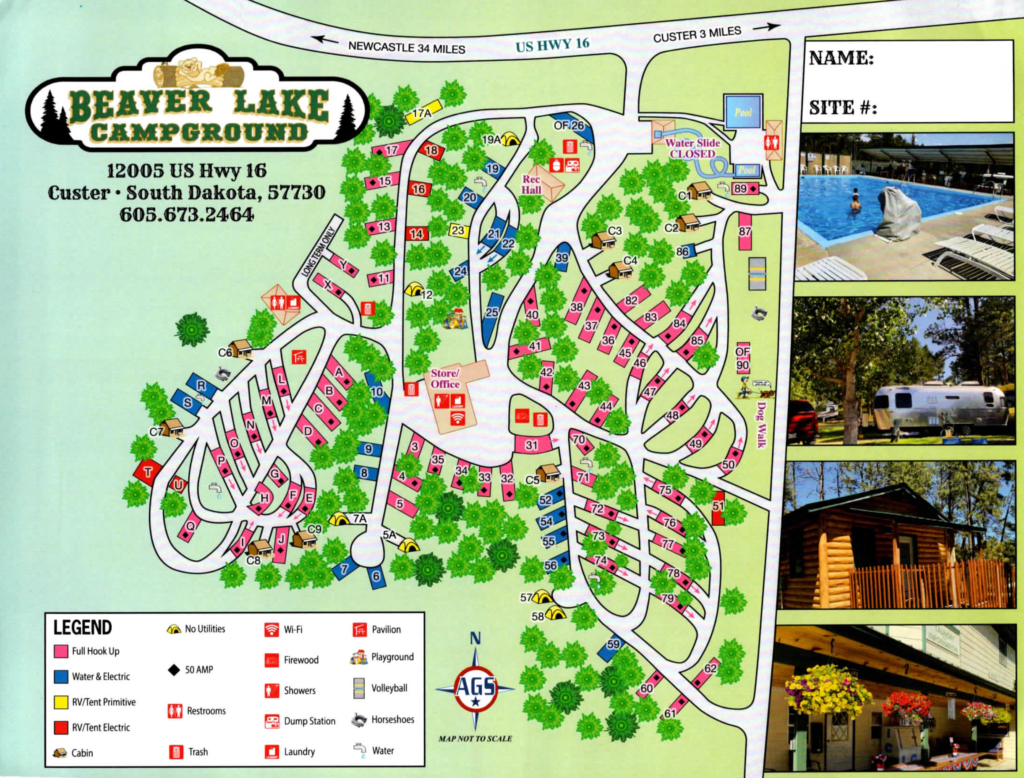 Our Campground Map | Beaver Lake Campground | Custer, SD